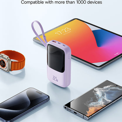 Ekstern Batteri Baseus Qpow Pro+, 10000mAh, 22.5W, QC + PD, 1 x USB-A - 2 x USB-C, Lilla P10067101513-00