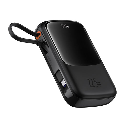 Ekstern batteri Baseus Qpow Pro+, 10000mAh, 22.5W, QC + PD, 1 x USB-A - 2 x USB-C, Svart P10067101113-00
