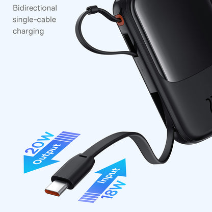 Ekstern batteri Baseus Qpow Pro+, 10000mAh, 22.5W, QC + PD, 1 x USB-A - 2 x USB-C, Svart P10067101113-00