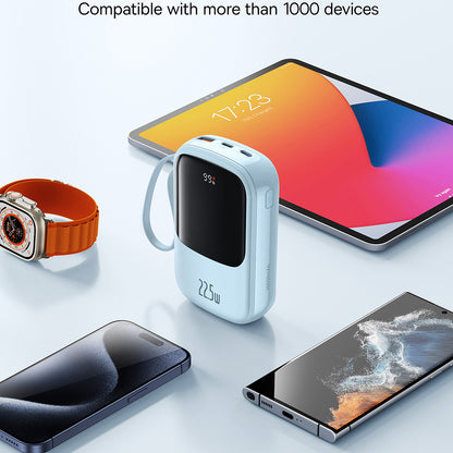 Ekstern batteri Baseus Qpow Pro+, 20000mAh, 22.5W, QC + PD, 1 x USB-A - 2 x USB-C, Blå P10067103313-00