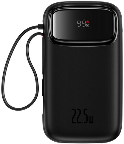 Ekstern batteri Baseus Qpow2, 10000mAh, 22.5W, QC + PD, 1 x Lightning - 1 x USB-A - 2 x USB-C, Svart P10055003113-00