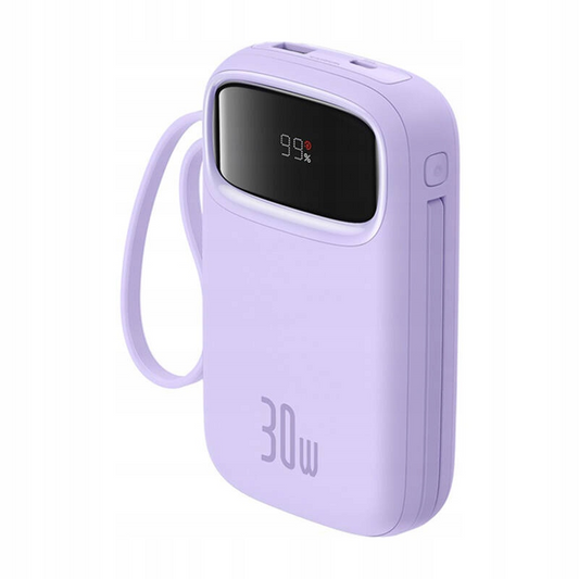 Ekstern batteri Baseus Qpow2, 10000mAh, 30W, QC + PD, 1 x USB-A - 3 x USB-C, Lilla P10055008513-00