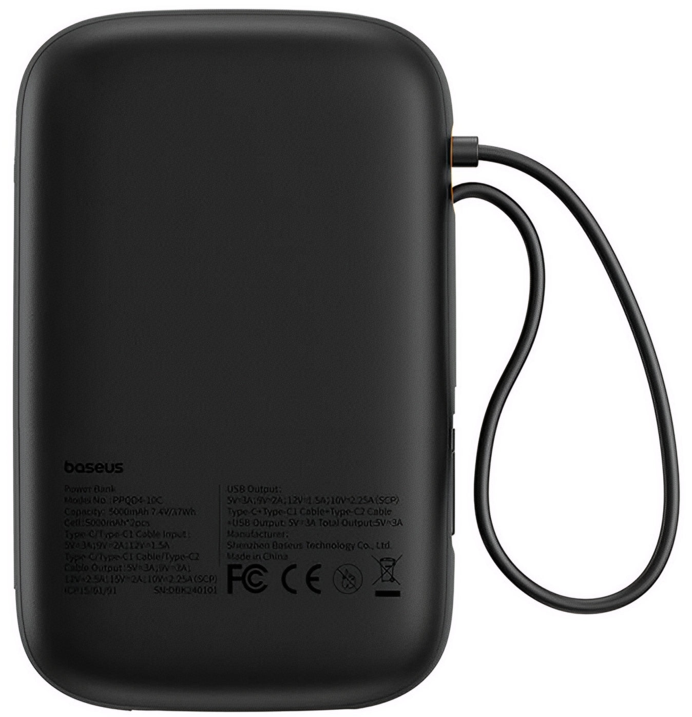 Ekstern batteri Baseus Qpow2, 20000mAh, 30W, QC + PD, 1 x USB-A - 3 x USB-C, Svart P10055009113-00