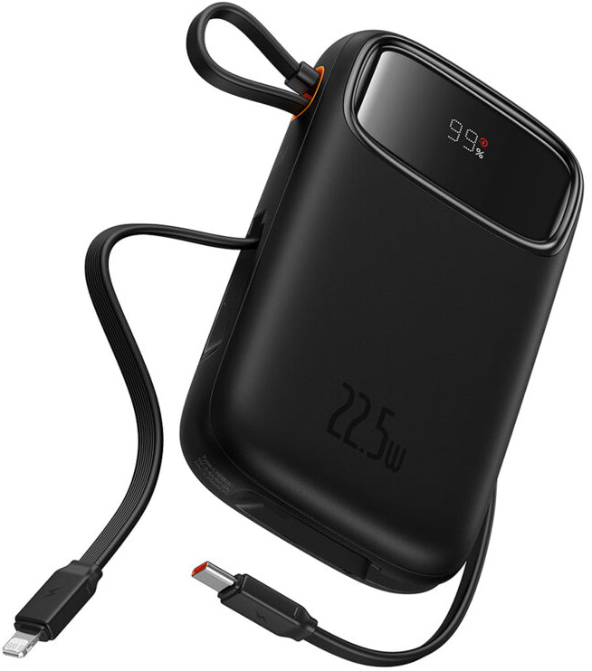 Ekstern batteri Baseus Qpow2, 10000mAh, 22.5W, QC + PD, 1 x Lightning - 1 x USB-A - 2 x USB-C, Svart P10055003113-00
