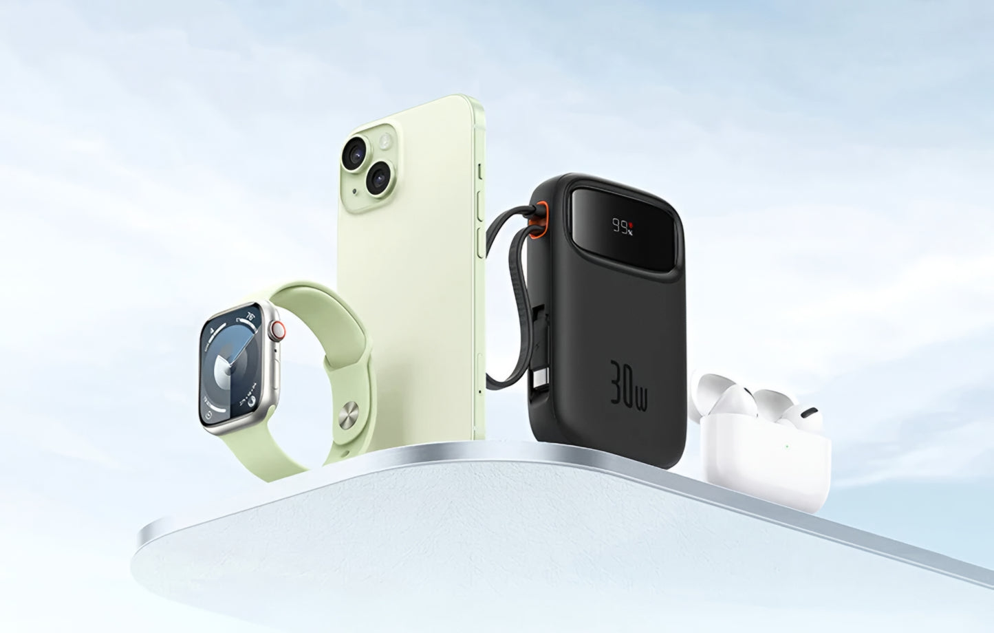 Ekstern batteri Baseus Qpow2, 20000mAh, 30W, QC + PD, 1 x USB-A - 3 x USB-C, Svart P10055009113-00