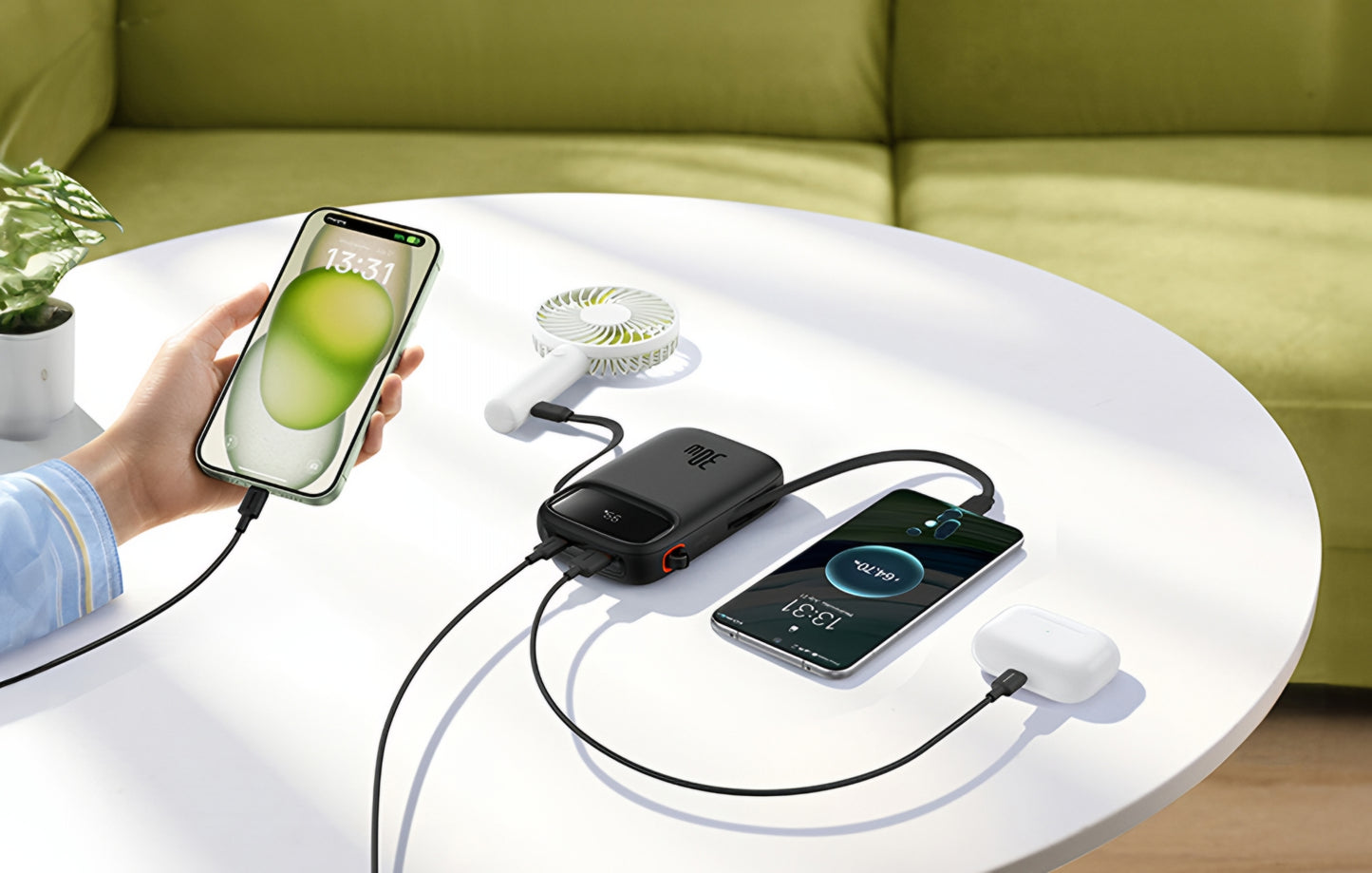 Ekstern batteri Baseus Qpow2, 20000mAh, 30W, QC + PD, 1 x USB-A - 3 x USB-C, Svart P10055009113-00