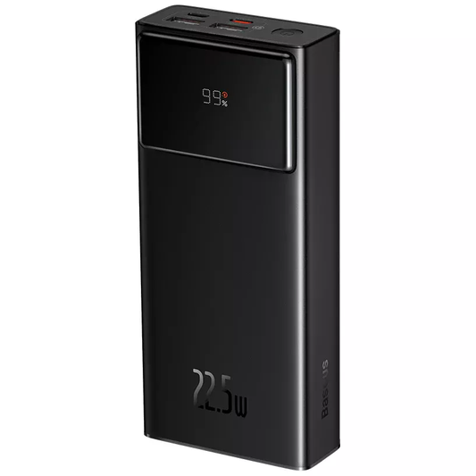 Ekstern batteri Baseus Star Lord, 30000mAh, 22.5W, QC + PD, 1 x USB-C - 2 x USB-A, Svart PPXJ080101