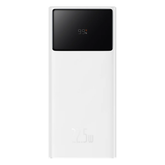Ekstern batteri Baseus Star Lord, 30000mAh, 22,5W, QC + PD, 1 x USB-C - 2 x USB-A, Hvit PPXJ080102