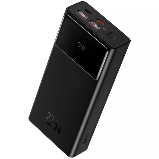 Ekstern batteri Baseus Star Lord, 30000mAh, 22.5W, QC + PD, 1 x USB-C - 2 x USB-A, Svart PPXJ080101
