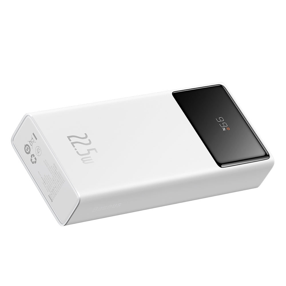 Ekstern batteri Baseus Star Lord, 20000mAh, 22.5W, QC + PD, 1 x USB-C - 2 x USB-A, Hvit PPXJ080002