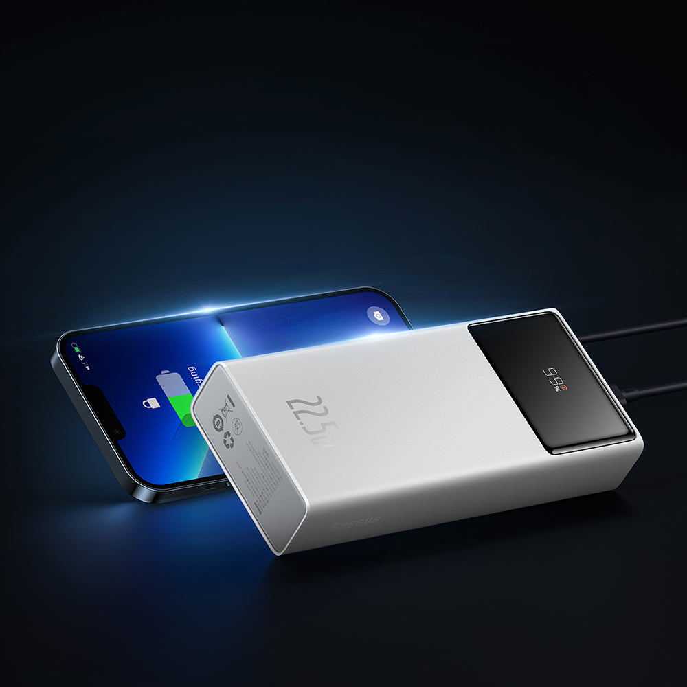 Ekstern batteri Baseus Star Lord, 20000mAh, 22.5W, QC + PD, 1 x USB-C - 2 x USB-A, Hvit PPXJ080002