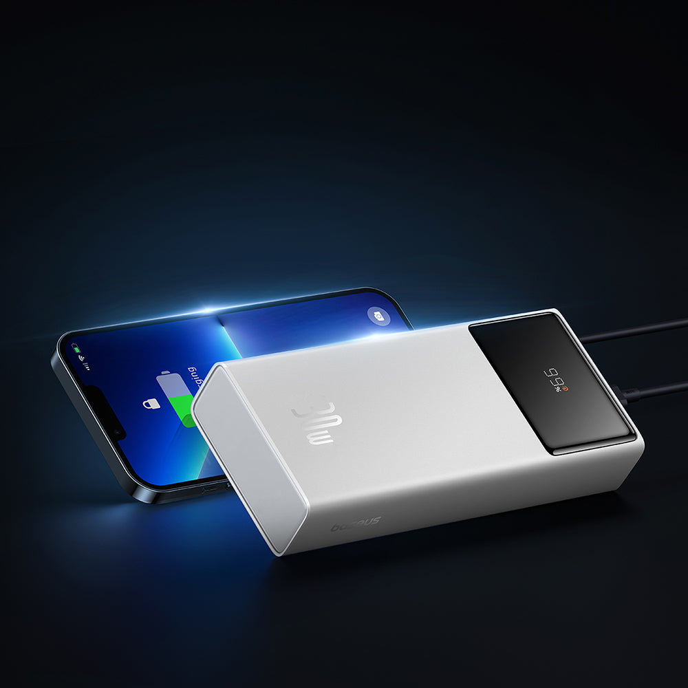 Ekstern Batteri Baseus Star Lord, 20000mAh, 30W, QC + PD, 1 x USB-C - 2 x USB-A, Hvit P10022904213-00