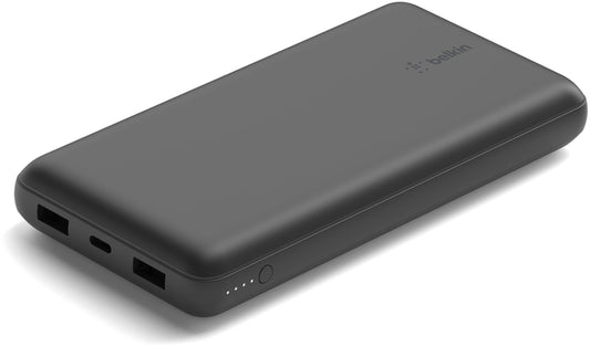 Belkin BoostCharge Pro Ekstern Batteri, 20000mAh, 15W, 1 x USB-C - 2 x USB-A, Svart BPB012btBK