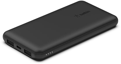 Belkin BoostCharge Ekstern Batteri, 10000mAh, 15W, 1 x USB-C - 2 x USB-A, Svart BPB011btBK