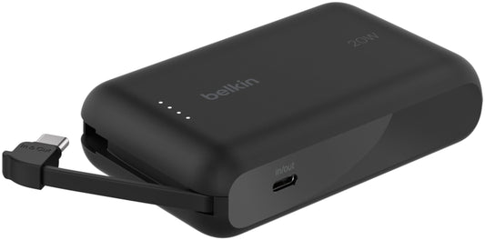 Belkin BoostCharge Ekstern Batteri, 10000mAh, 20W, PD, 2 x USB-C, Svart BPB021hqBK