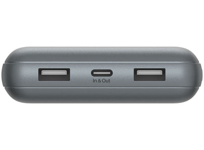 Belkin BoostCharge Pro Ekstern Batteri, 20000mAh, 15W, 1 x USB-C - 2 x USB-A, Grå BPB012btGY