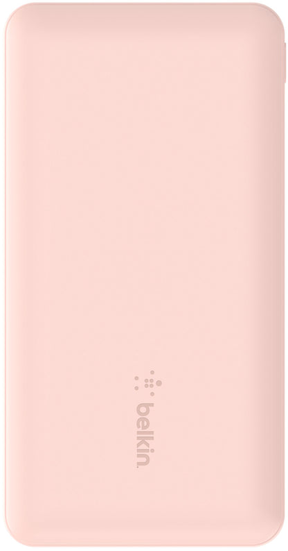Belkin BoostCharge Ekstern Batteri, 10000mAh, 15W, 1 x USB-C - 2 x USB-A, Rosa BPB011btRG