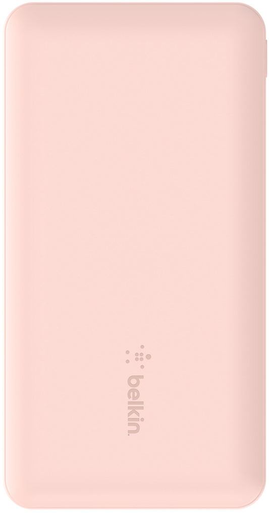Belkin BoostCharge Ekstern Batteri, 10000mAh, 15W, 1 x USB-C - 2 x USB-A, Rosa BPB011btRG