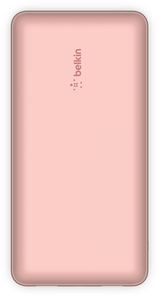 Belkin BoostCharge Ekstern Batteri, 20000mAh, 15W, 1 x USB-C - 2 x USB-A, Rosa Gull BPB012btRG