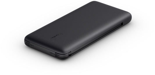 Belkin BoostCharge Plus Ekstern Batteri, 10000mAh, 23W, QC + PD, 1 x Lightning - 2 x USB-C, Svart BPB006btBLK