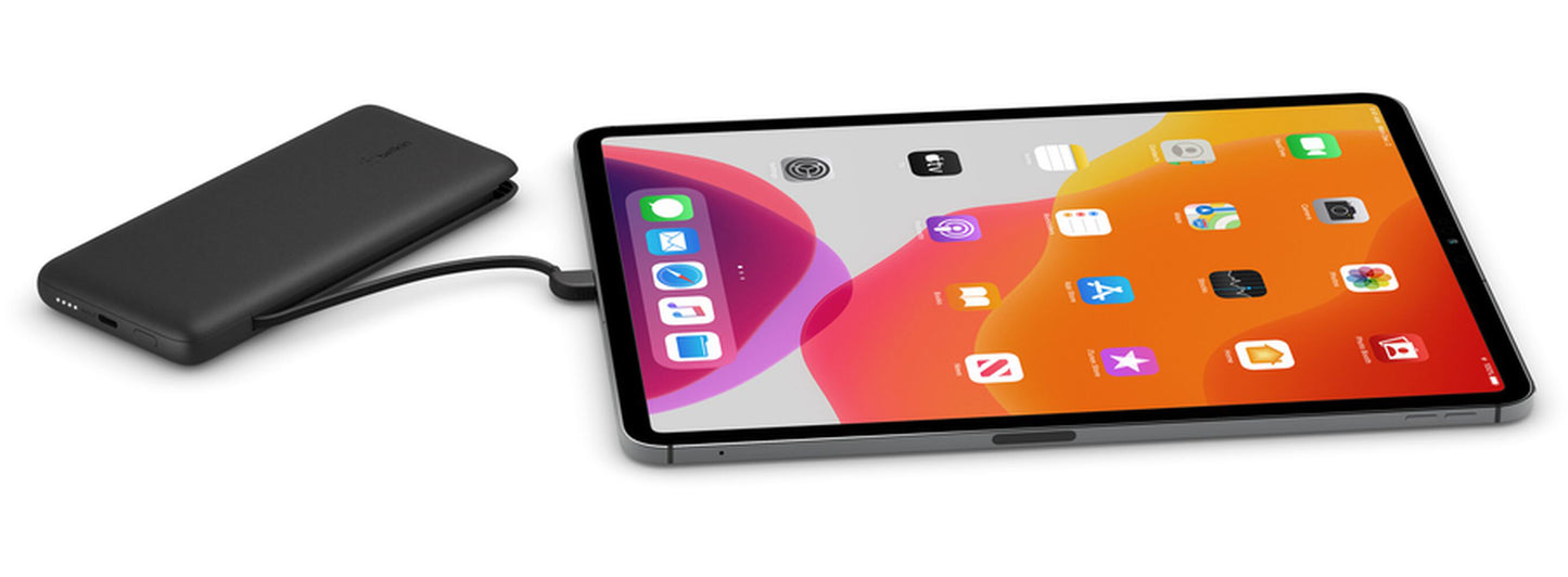 Belkin BoostCharge Plus Ekstern Batteri, 10000mAh, 23W, QC + PD, 1 x Lightning - 2 x USB-C, Svart BPB006btBLK