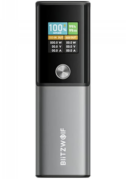 Ekstern batteri BlitzWolf BW-P23, 14000mAh, 100W, QC + PD, 1 x USB-A - 1 x USB-C, Grå