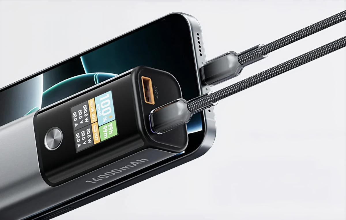 Ekstern batteri BlitzWolf BW-P23, 14000mAh, 100W, QC + PD, 1 x USB-A - 1 x USB-C, Grå