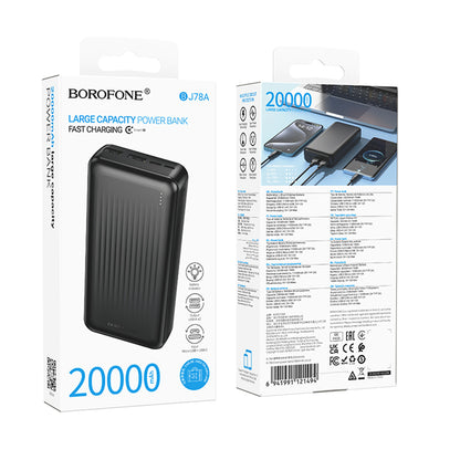 Ekstern Batteri Borofone BJ78A Clever, 20000mAh, 10W, 2 x USB-A, Svart