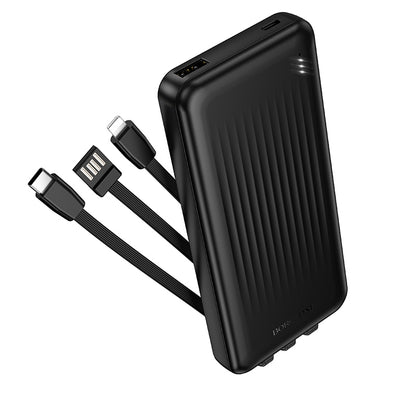 Ekstern Batteri Borofone BJ79 Clever, 10000mAh, 10W, 1 x Lightning - 1 x USB-A - 1 x USB-C, Svart