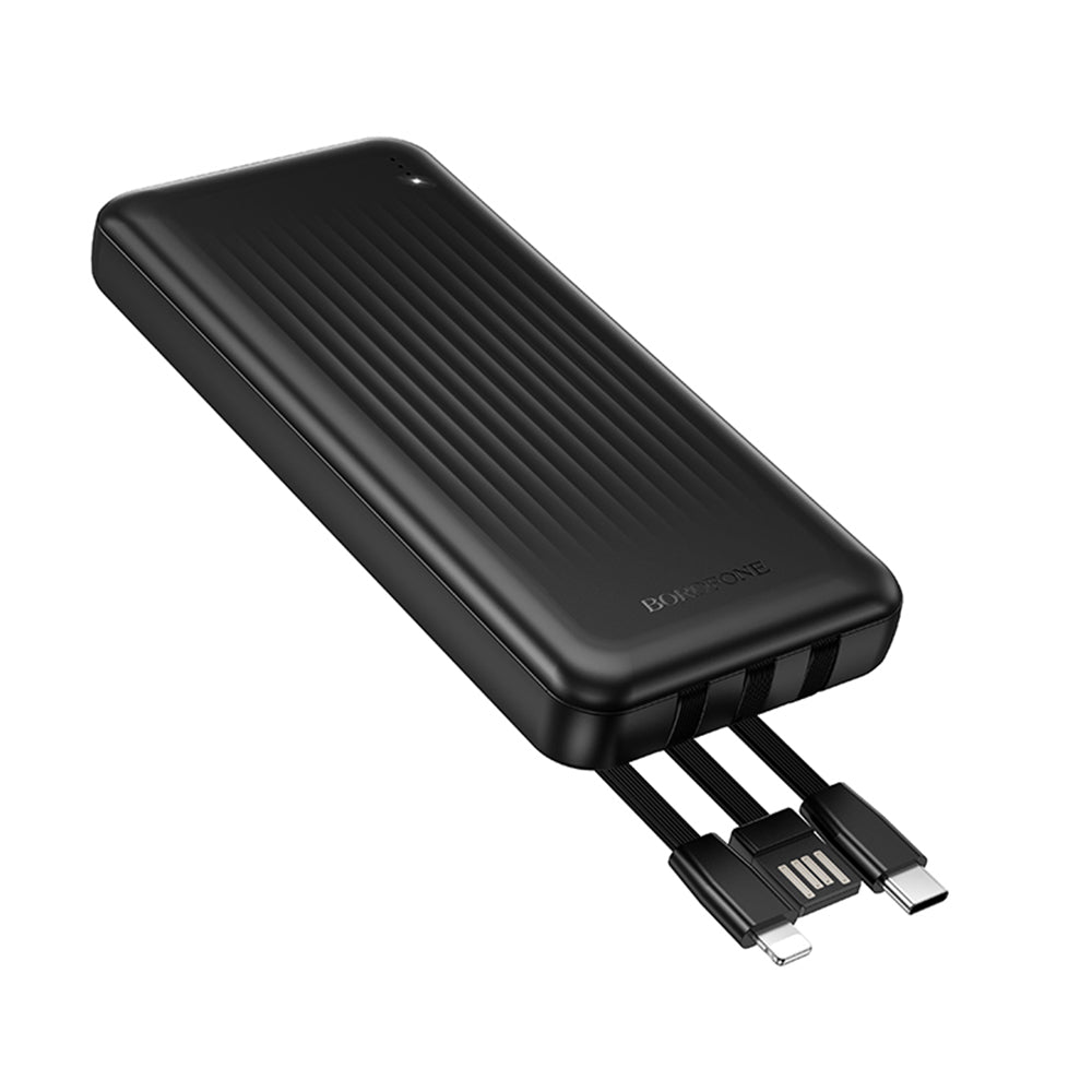 Ekstern Batteri Borofone BJ79 Clever, 10000mAh, 10W, 1 x Lightning - 1 x USB-A - 1 x USB-C, Svart