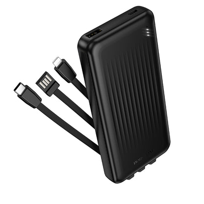 Ekstern Batteri Borofone BJ79 Clever, 10000mAh, 10W, 1 x Lightning - 1 x USB-A - 1 x USB-C, Svart