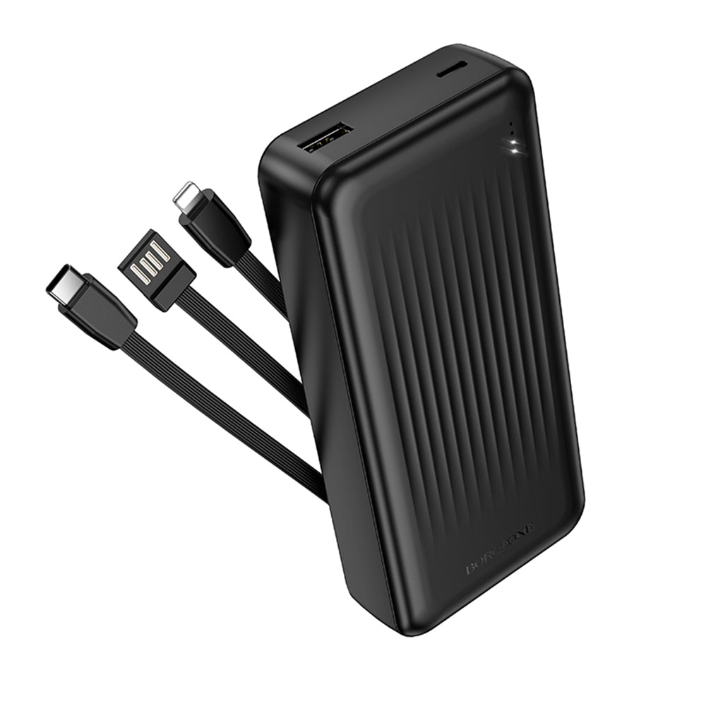 Ekstern batteri Borofone BJ79 Clever, 20000mAh, 10W, 1 x Lightning - 1 x USB-A - 1 x USB-C, Svart