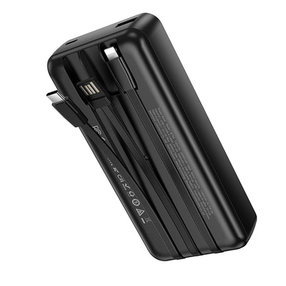 Ekstern batteri Borofone BJ79 Clever, 20000mAh, 10W, 1 x Lightning - 1 x USB-A - 1 x USB-C, Svart