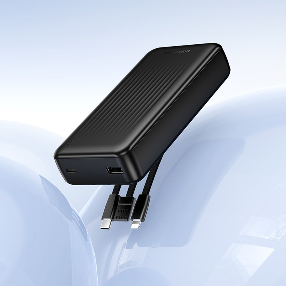 Ekstern batteri Borofone BJ79 Clever, 20000mAh, 10W, 1 x Lightning - 1 x USB-A - 1 x USB-C, Svart
