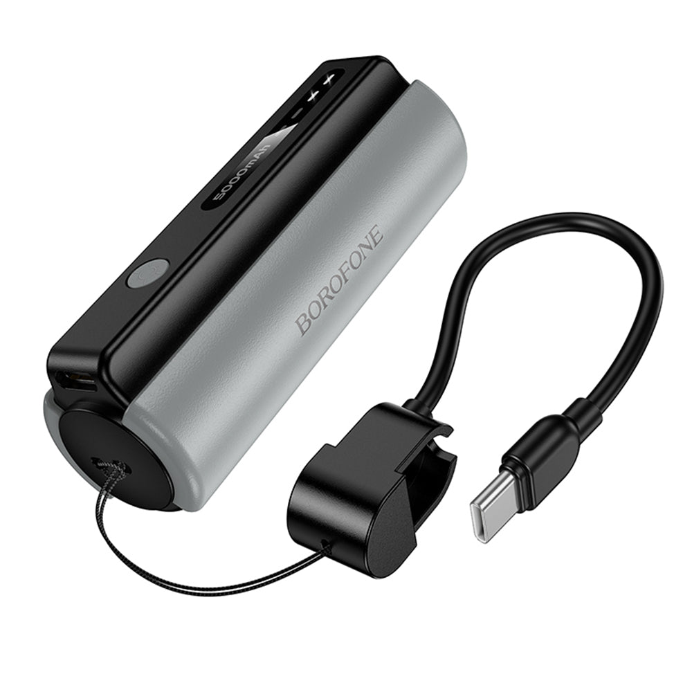 Borofone BJ87 Star Ekstern Batteri, 5000mAh, 10W, 1 x USB-C, Grå