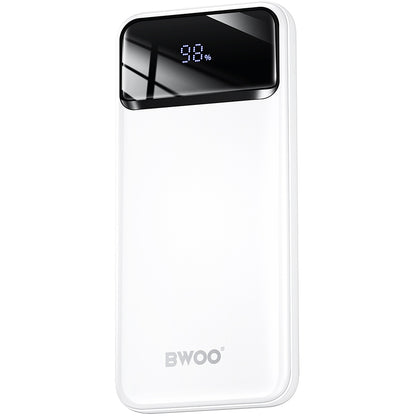 Ekstern batteri BWOO BO-P34, 10000mAh, 22,5W, QC + PD, 1 x USB-C - 2 x USB-A, hvit