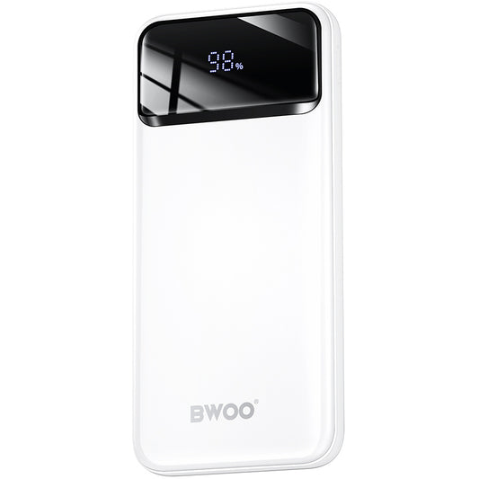 Ekstern batteri BWOO BO-P34, 10000mAh, 22,5W, QC + PD, 1 x USB-C - 2 x USB-A, hvit