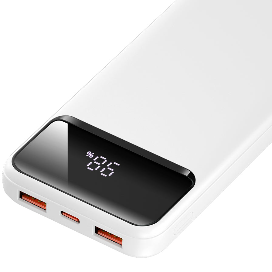 Ekstern batteri BWOO BO-P34, 10000mAh, 22,5W, QC + PD, 1 x USB-C - 2 x USB-A, hvit