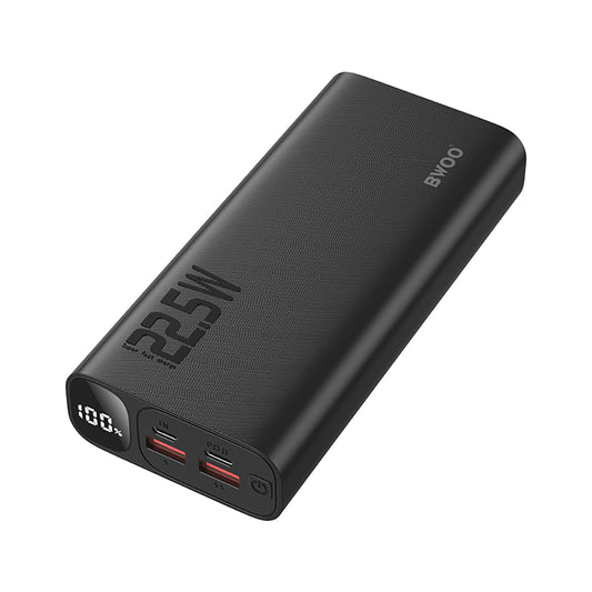 Ekstern Batteri BWOO BO-P44, 20000mAh, 22.5W, QC + PD, 1 x USB-C - 2 x USB-A, Svart