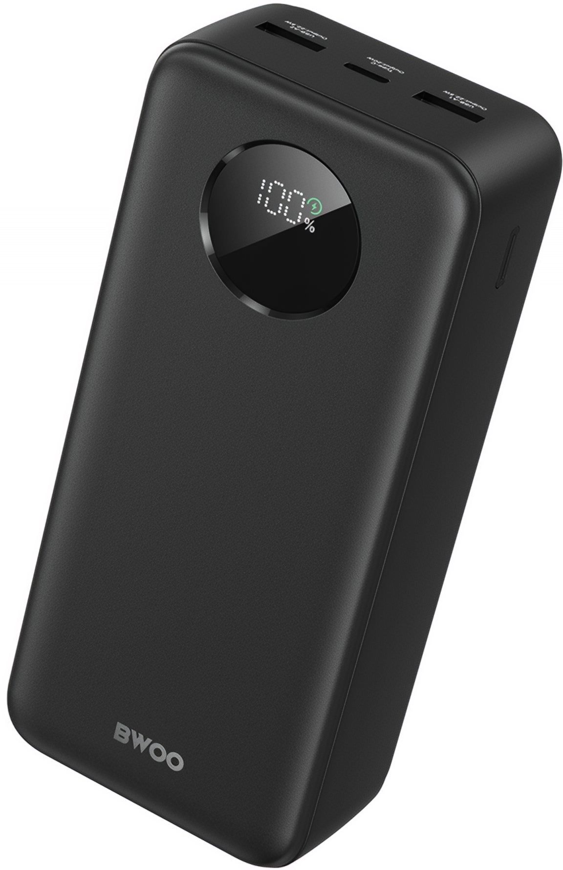 Ekstern batteri BWOO BO-P64, 30000mAh, 22.5W, QC + PD, 1 x USB-C - 2 x USB-A, Svart