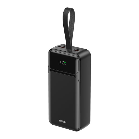 Ekstern Batteri BWOO BO-P66, 30000mAh, 65W, QC + PD, 1 x USB-C - 2 x USB-A, Svart