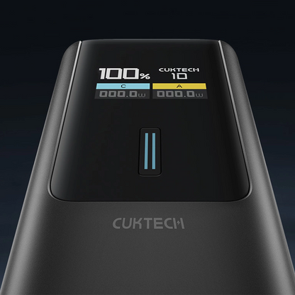 Ekstern Batteri Cuktech, 10000mAh, 150W, QC + PD, 1 x USB-A - 1 x USB-C, Svart CKPB100PGLBL