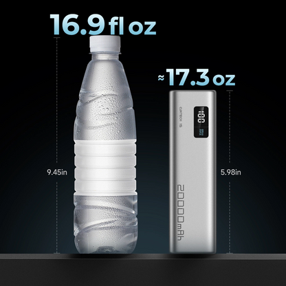 Ekstern Batteri Cuktech, 20000mAh, 100W, QC + PD, 1 x USB-A - 2 x USB-C, Grå CUKP200XGLGR