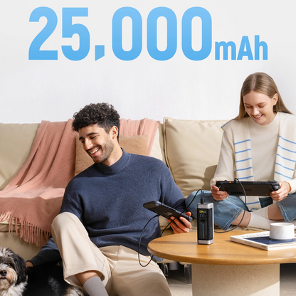 Ekstern Batteri Cuktech, 25000mAh, 210W, QC + PD, 1 x USB-A - 2 x USB-C, Svart CUK00P23GLBK