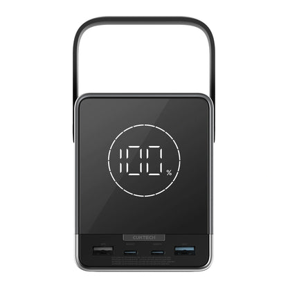 Cuktech Ekstern Batteri, 40000mAh, 300W, QC + PD + FQI, 1 x QI - 2 x USB-A - 2 x USB-C, Svart