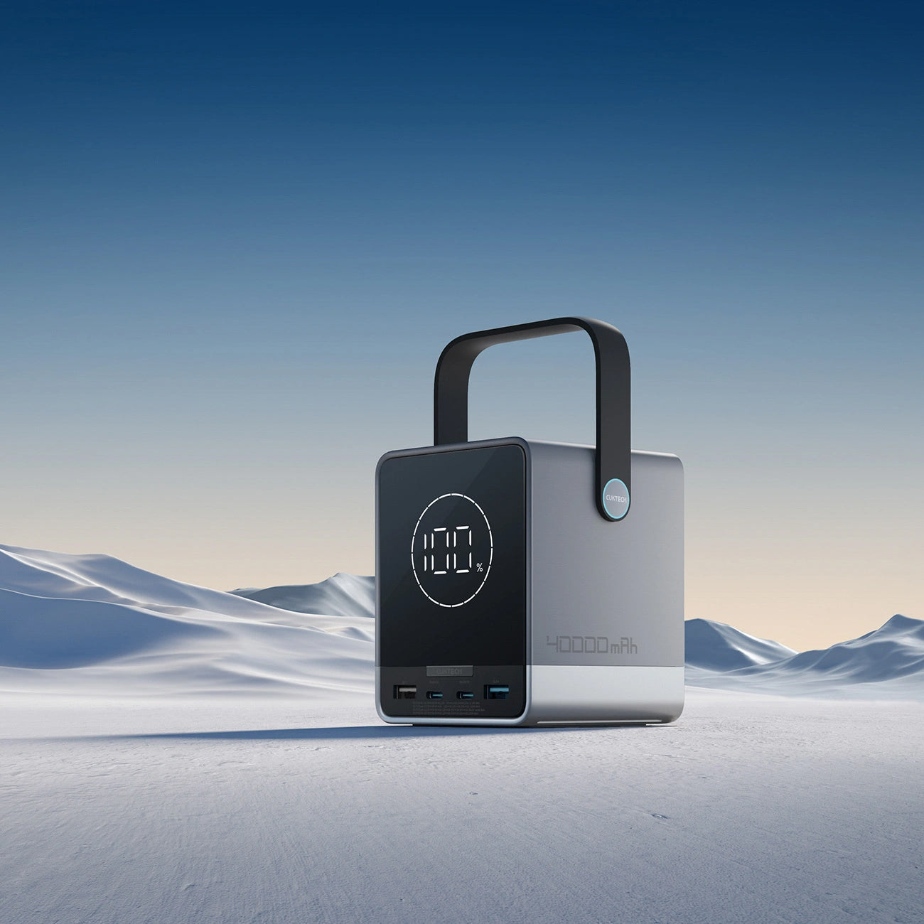 Cuktech Ekstern Batteri, 40000mAh, 300W, QC + PD + FQI, 1 x QI - 2 x USB-A - 2 x USB-C, Svart