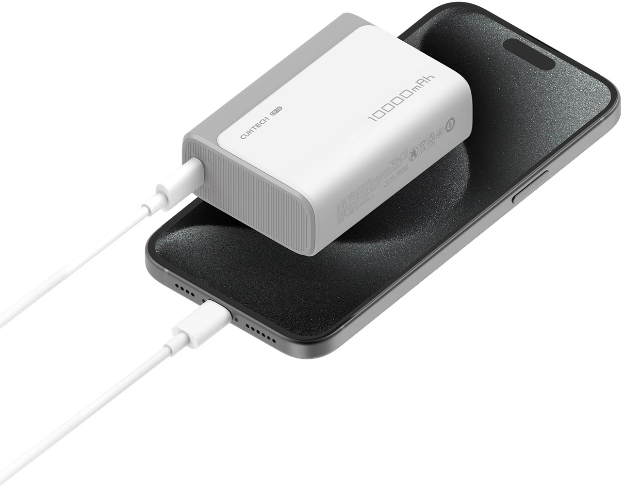 Ekstern batteri Cuktech CP13, 10000mAh, 30W, QC + PD, 1 x USB-A - 1 x USB-C, Grå