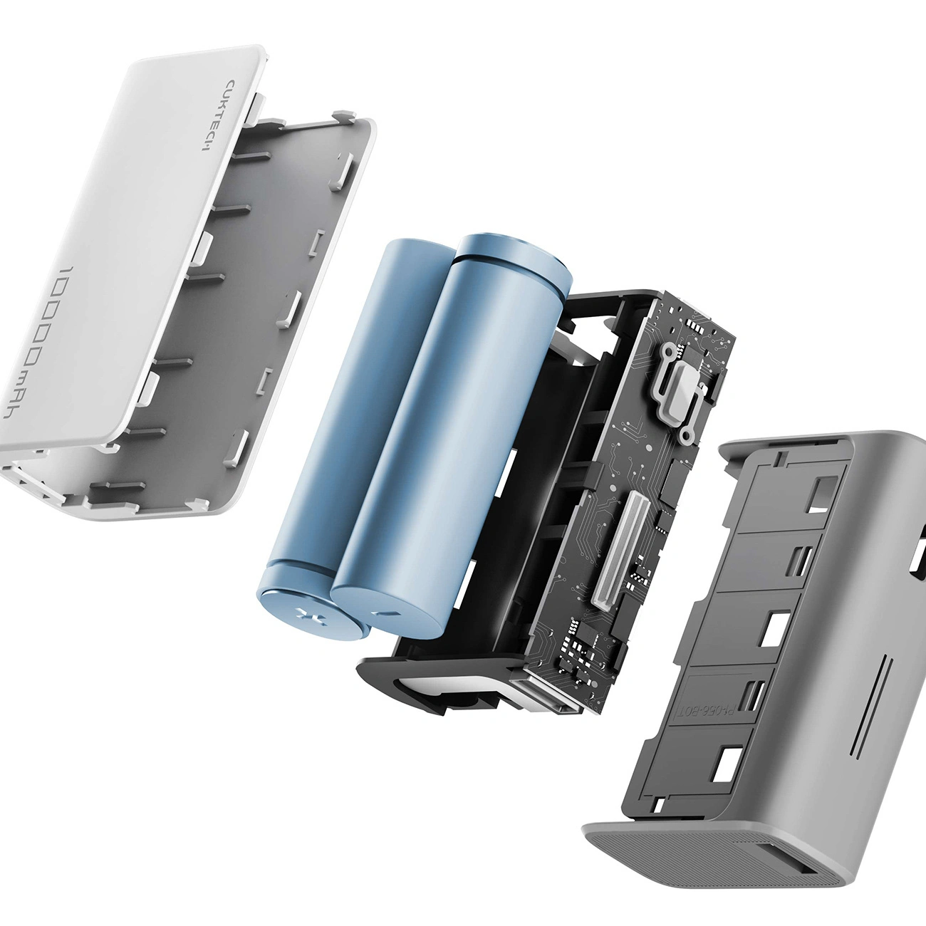 Ekstern batteri Cuktech CP13, 10000mAh, 30W, QC + PD, 1 x USB-A - 1 x USB-C, Grå