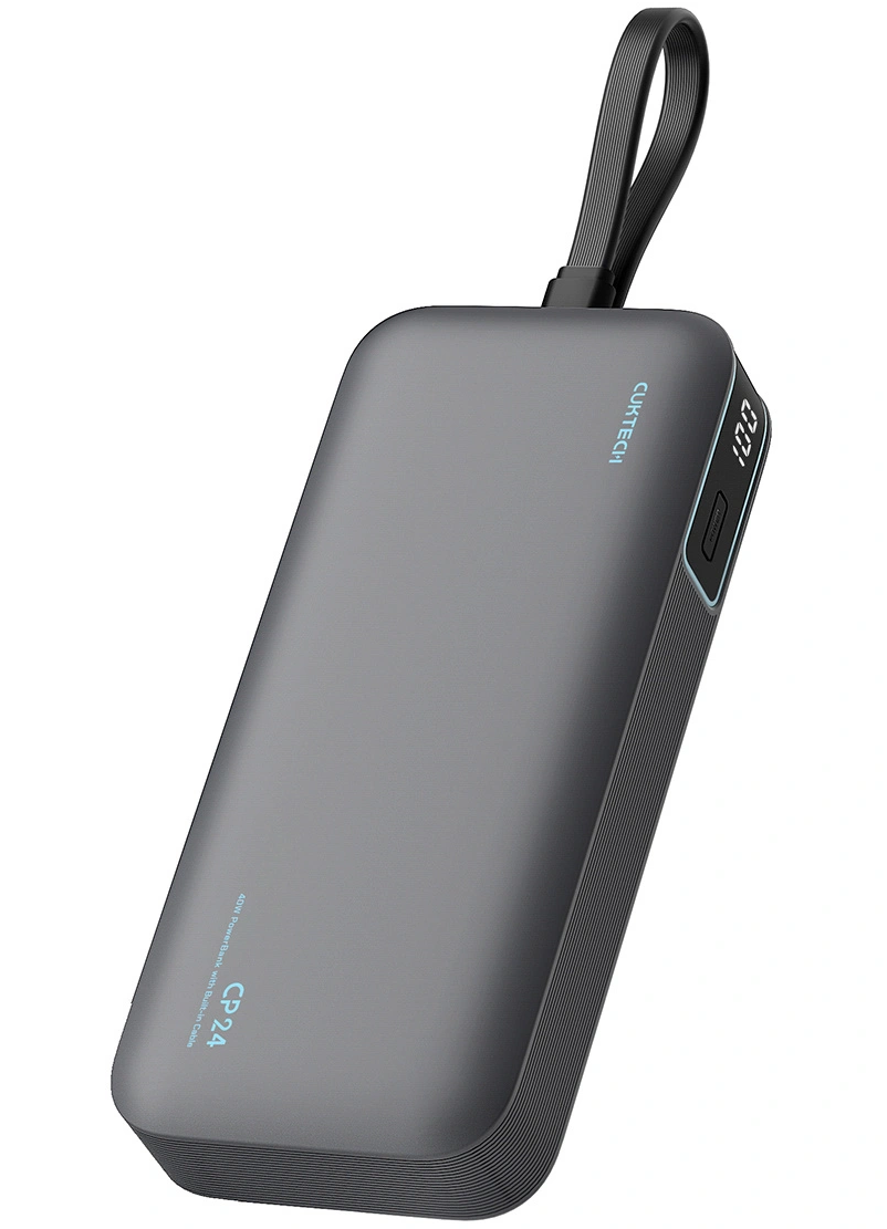 Ekstern batteri Cuktech LPB200N, 20000mAh, 40W, QC + PD, 1 x USB-A - 2 x USB-C, Svart
