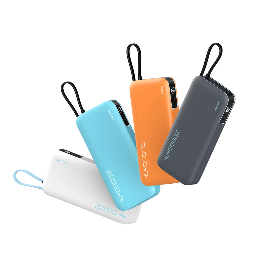 Ekstern batteri Cuktech LPB200N, 20000mAh, 45W, QC + PD, 1 x USB-A - 2 x USB-C, Hvit CUKP200NGLLG